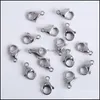 Clasps Hooks 20Pcs/Lot Stainless Steel Lobster For Jewelry Making Necklace Bracelet Finding End Connectors Accessories 1379 Q2 Dro Otvq1