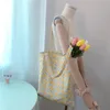 Evening Bags Women Canvas Flower Shoulder Bag Retro Floral Cotton Fabric Big Shopping Girls Reusable Folding Books Tote