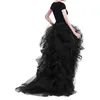 Robe De bal haut bas 2023 col bijou manches courtes volants asymétrique Tulle fête robes formelles queue vêtements d'anniversaire robes De Fiesta 328 328