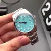 Montre-bracelet mécanique automatique pour hommes, bracelet en acier inoxydable, montre militaire, cadran bleu glace, 40mm, 198S