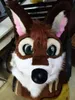 Disfraz de Mascota de piel de zorro Husky marrón de longitud media, traje de Halloween para caminar, disfraz de evento grande