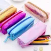 1Pcs Korea Kawaii Pencil Case Magic Laser Rose Gold Pvc Bag Pouch Stationery Office School Supplies