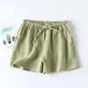 Women's Sleepwear 2022 Japanese Style Ladies Summer Shorts Cotton Crepe Thin Loose Home Pants Beach Bottoms Cute