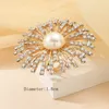 Overdreven kerst prachtige gouden kleurring sneeuwvlokvorm Big Crystal Pearls verstelbare ring trouwfeest sieraden cadeau