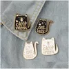 Broches Broches Vintage Punk Style Chien Chat Broche Dame Métal Kawaii Émail Pin Badge Boutons Chemise Denim Veste Sac Décoratif Pour Wo Dhbry