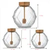 Butelki do przechowywania 1PCS House Honey Sub-Bottling Transparent Glass Butelka z sosem łyżki dżem zapieczętowane puste