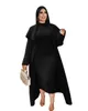 Autumn Winter Women Women Duas Pe￧as Conjuntos de Conjuntos de Vestido e Casaco Longo Cardig￣o Veludo com cinto Plus Size S-4xl