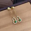 Boucles d'oreilles émeraude naturelle et véritable, en argent Sterling 925, à la mode, cadeau d'anniversaire pour femmes