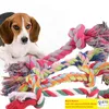 Corde en coton de 18cm, jouet pour chien, chiot, chat, nœud à mâcher, corde en os tressée Durable, nettoyage des dents, jouet molaire, fournitures pour animaux de compagnie, couleur aléatoire