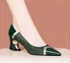 Scarpe eleganti 2022 Spring Fashion Single Women's Low Heel Medium Thick Pointed Toe Shallow Mouth Colour Matching