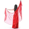 Стадия ношения женщин Женщины танца живота шифоновая вуаль полукруга Золотой края шарф шарф 250x120 см 12 цветов