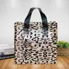 Emballage cadeau 50 pcs/lot léopard poignées en plastique sac pour boîte à chaussures de fête emballage sacs portables stockage de courses Transparent