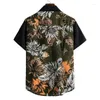 Heren t shirts Hawaiiaans bloemen shirt zomer zomerse mouw strandfeest rever nek