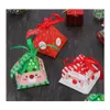 Emballage cadeau Joyeux Noël Boîte à bonbons Sac Arbre avec cloches Conteneur en papier Fournitures Navidad Drop Delivery Home Garden Festive Party Even Otogh