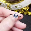 Кластерные кольца на ювелирные изделия Blue Sapphire Big Ring 11ct Gemstone 925 Серебряное серебро штраф