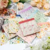40pcs Flower Collection Material Paper Translucent Memo Pad Decorative Background Diary School Office Supplies Stationery