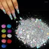 Nail Glitter 50g Iridescent Art Paillettes Laser Or Argent DIY Chrome Poudre Scintillant Hexagone Chunky Flakes Manucure Décorations