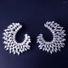 Stud Earrings Luxury Design Marquise Cut Cubic Zircon Women Birdal Accessories Boucle D'oreille Jewelry Wholesale