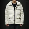 Men's Down Autumn Jacket Mens Simplicity Casual Fashion Lamb Fur Collar Solid Color Youth Trend Slim High Quality Hansome All-match Outwear