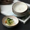 Bols Sauce japonaise petit plat en céramique assiette à fil rond assaisonnement bol de soja plats à vinaigre assiettes à Ketchup décoration cadeau culterie