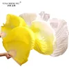 Stage Wear 1pair 1pc Imitation Silk Belly Dance Veil Fans Bamboo Ribs Handmade Dyed Performance Long Fan Dancing2758