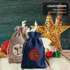 Christmas Decorations 1 Set Party Drawstring Storage Pouch Cookie Wrapping Bags Linen