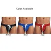 Calzoncillos Jackstrap, ropa interior de moda para hombres, tangas de algodón de cintura media de Color sólido con nalgas abiertas, Bikini para hombres, lencería Sexy breve