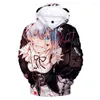 Felpe con cappuccio da uomo Re Zero Felpa con cappuccio Capuchon Trui Jas Voor Mannen Vrouwen Japanse Anime Harajuku Pullover Coat Tops