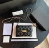 Tasarımcı Flip Coin Cüzdanlar Zincir Tek Omuzlu Çanta Klasik Rhombus Cüzdan Çanta Moda Mini Katlanır Kredi Kartı Çanta Değiştirme Çantası Kadınlar Çapraz Vücut
