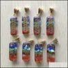 Pendentif Colliers Rétro Cuboïde Reiki Chakra Pendum Améthystes Naturelles Lapis Lazi 7 Couleurs Pierre Pilier Pendentifs Charmes En Gros Drop Dhxhr