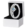 Authentique bague diadème bleue en argent sterling pour bijoux de fête de mariage de mode P pour femmes filles CZ diamant petite amie cadeau Des2953926