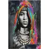 Schilderijen Afrikaanse zwarte vrouw Graffiti Art Posters en prints Abstract Girl Canvas on the Wall Pictures Decor Drop levering Huis Gar Dhkb3