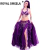 Scene Wear Women Fashion Tassel Belly Dance Costume Set Dancing Bra Belt kjol f￶r karnevalskostymer Sexiga kl￤der