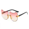Dziewczyny chłopcy słodki miś kreskówka zwierzęta okulary przeciwsłoneczne bez oprawek dzieci Retro okrągłe okulary przeciwsłoneczne Outdoor UV400 Baby Shade okulary okulary