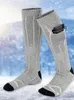 스포츠 양말 남성용 재충전 가능한 전기 스타킹 열기 겨울 따뜻한 히터 발 신발 가열