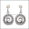 Charm Noosa Snap Button Earring Crystal Stud Earrings Flower Jewelry Fit 12Mm Buttons Simple For Women Drop Delivery Dhl2N