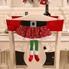 Chair Covers Christmas Cover Band Elf Skirt Santa Claus Back Dining Room Kitchen Wedding Banquet Decoration