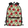 Backpack Brand Design Women Poinsettia Flower Causal Female School Bagpack For Teenage Girls Bookbag Ladies Travel Bags