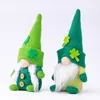 Party Favor St Patricks Day Tomte Gnome Faceless Plush Doll Irish Festival Lucky Clover Bunny-Plush Dwarf Days påskdekor gåvor SN545