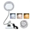 Table Lamps Magnifier Clip-on Lighted Desk LED Lamp 3x 5x Large Lens Magnifying Glass Metal Hose