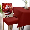 Chair Covers Christmas Santa Claus Dining Cover 4/6/8PCS Spandex Elastic Slipcover Case For Wedding El Banquet Room