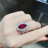 Обручальные кольца темперамент роскошные симуляция рубиновый лошадь глаз полный алмаз