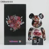 New Spot bearbrick 400% 28CM Flora Eternal Flower Building Block Violent Bear Figure Fashion Doll Decorative Ornament Handmade