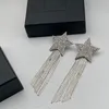 Diamonds Earrings Hoop Women New Designer Jewelry Letters Star Earings Tassels 디자이너 이리 체인 스터드 여성 액세서리 D2212194f