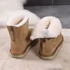 Top Boots 2023 Nouveau hiver femmes neige femelle troupeau fourrure chaude en peluche coton chaussons mode fermeture éclair dames solide semelle épaisse chaussures décontractées 221213