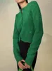 Tricots pour femmes dames vert polaire Texture Cardigan Style français accrocheur mode couleur Chic pull à manches longues femme hauts courts