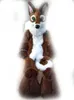 Disfraz de Mascota de piel de zorro Husky marrón de longitud media, traje de Halloween para caminar, disfraz de evento grande