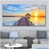 Paintings Natural Landscape Poster Sky Sea Sunrise Painting Printed On Canvas Home Decor Wall Art Pictures For Living Room Drop Deli Dhkco