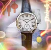 럭셔리 투르 빌론 기계식 남성 시계 41.5mm 광장 로마 다이얼 데이 날짜 골격 자동 정품 가죽 벨트 시계 선물