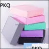 Opakowanie prezentowe 30pcs 15x15x5cm Colorf Opakowanie papierowe Pudełko Pink Cardboard Carton Duże Kraft Craft Drop dostawa domowy ogród Świąteczny OTXR4